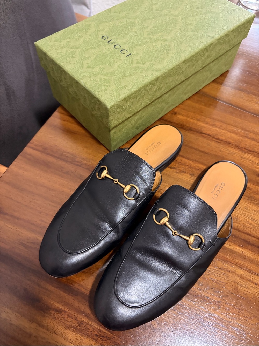 Women’s Gucci Princenton Black Leather Horsebit Loafers